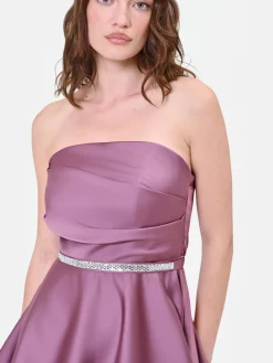 ABITO CORTO ROSA ANTICO CON CINTURA GIOIELLO