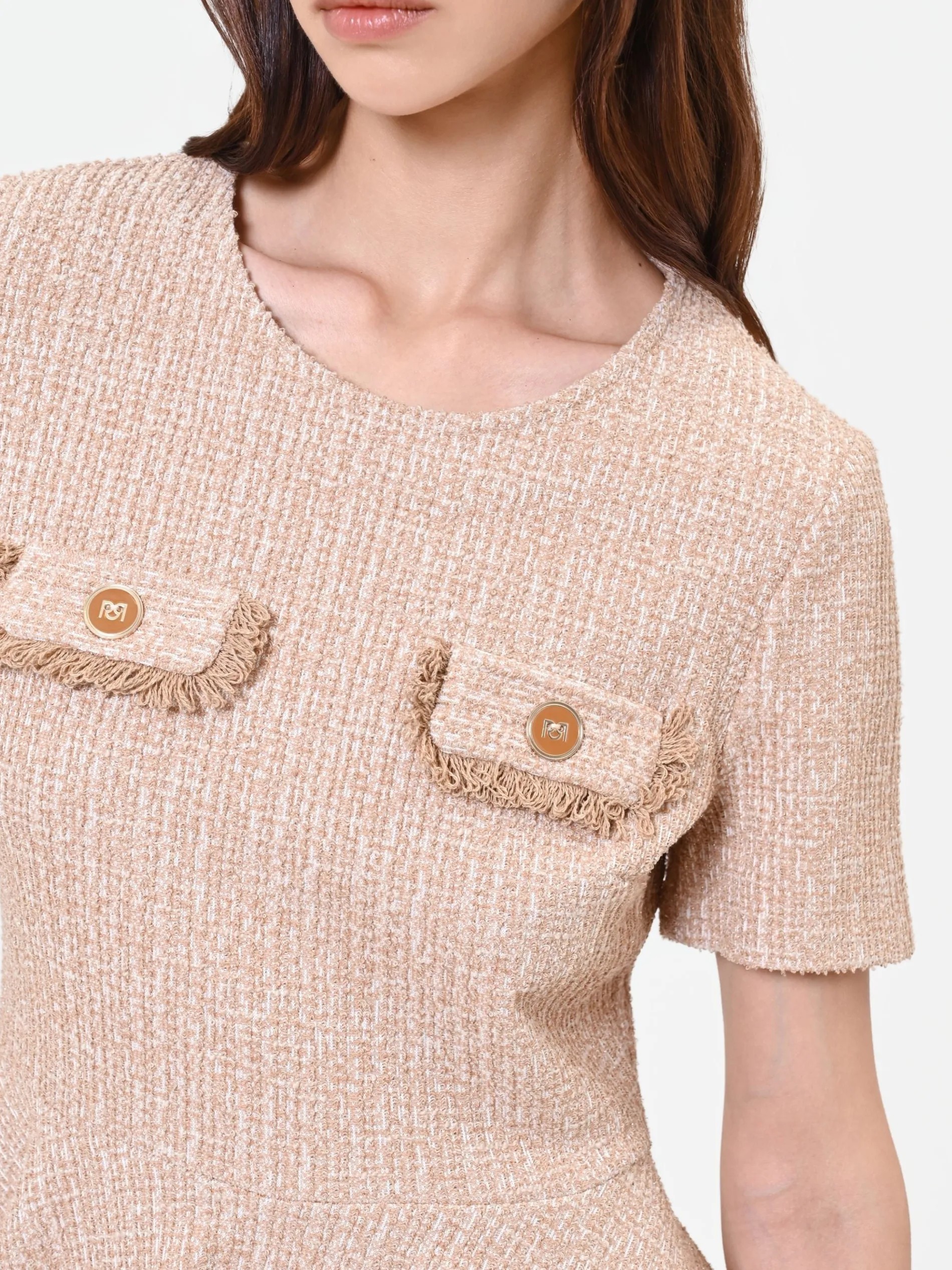 ABITO CORTO TORTORA IN TWEED