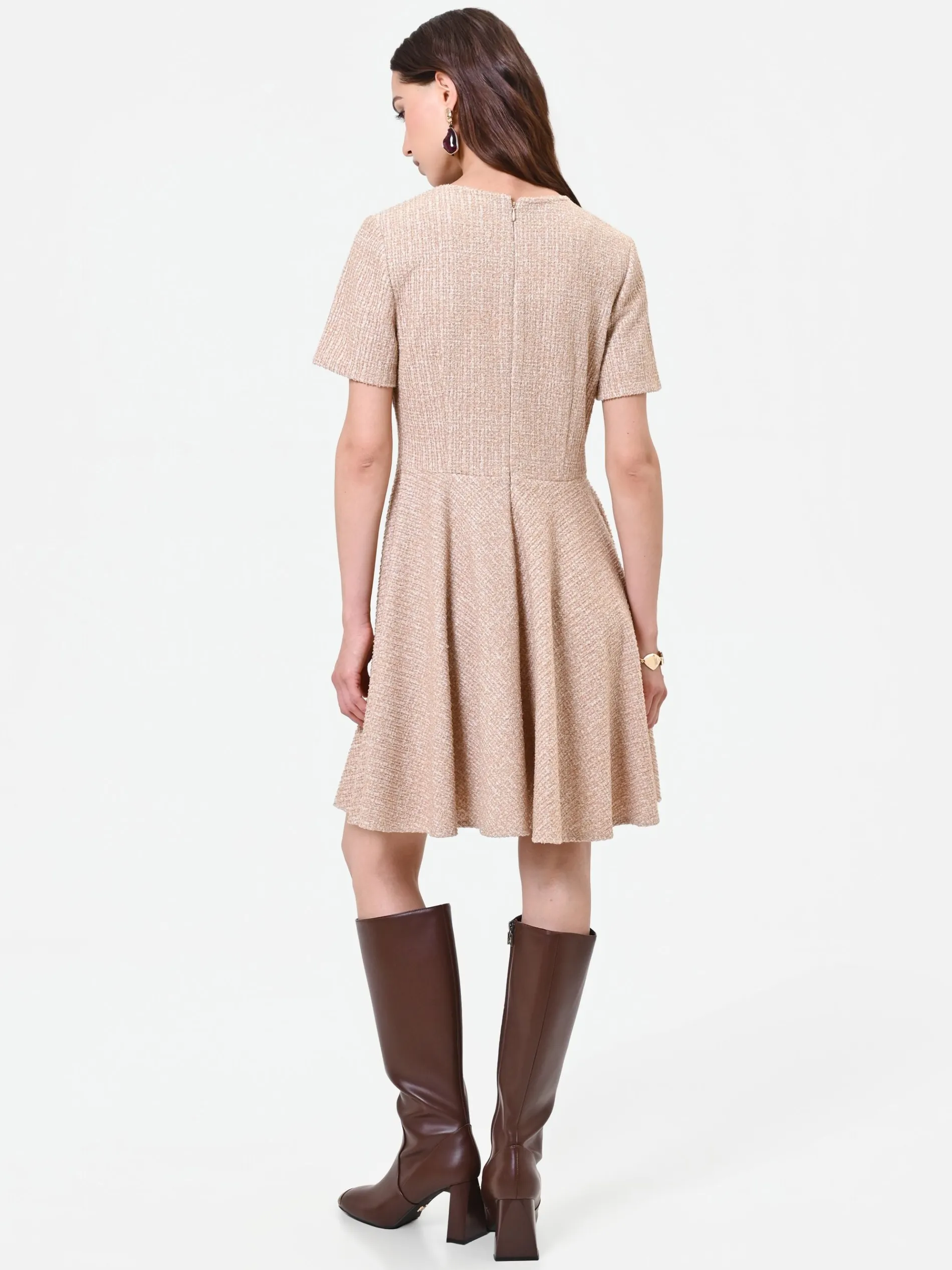 ABITO CORTO TORTORA IN TWEED