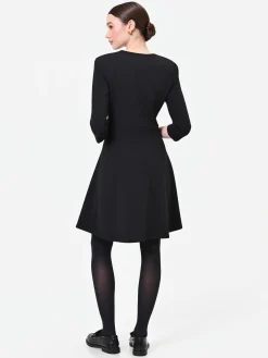 ABITO INCROCIATO NERO CON BOTTONI DESIGN