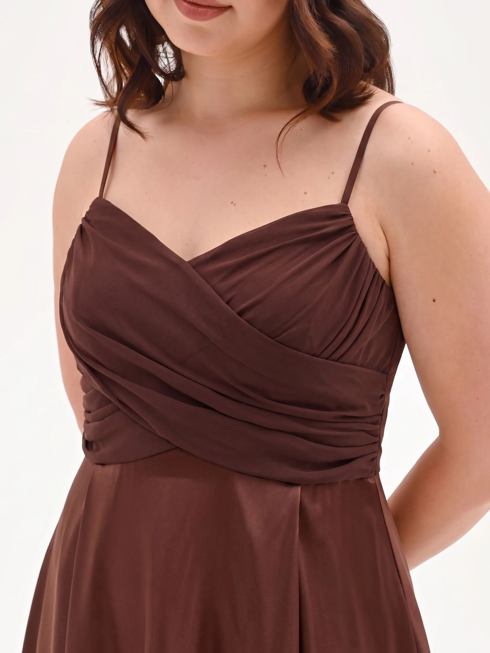 ABITO LUNGO CURVY CON CORPINO DRAPPEGGIATO