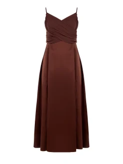 ABITO LUNGO CURVY CON CORPINO DRAPPEGGIATO