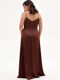 ABITO LUNGO CURVY CON CORPINO DRAPPEGGIATO