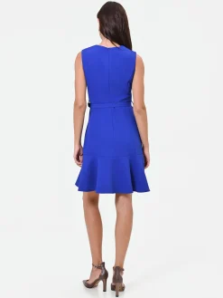 ABITO SMANICATO BLU CINA CON BALZA