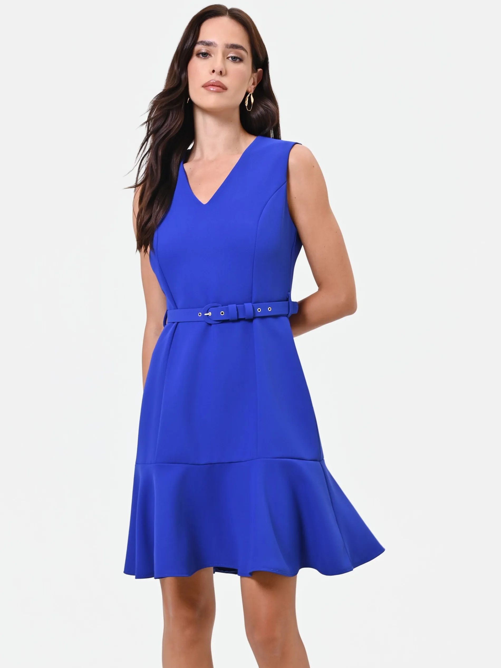 ABITO SMANICATO BLU CINA CON BALZA