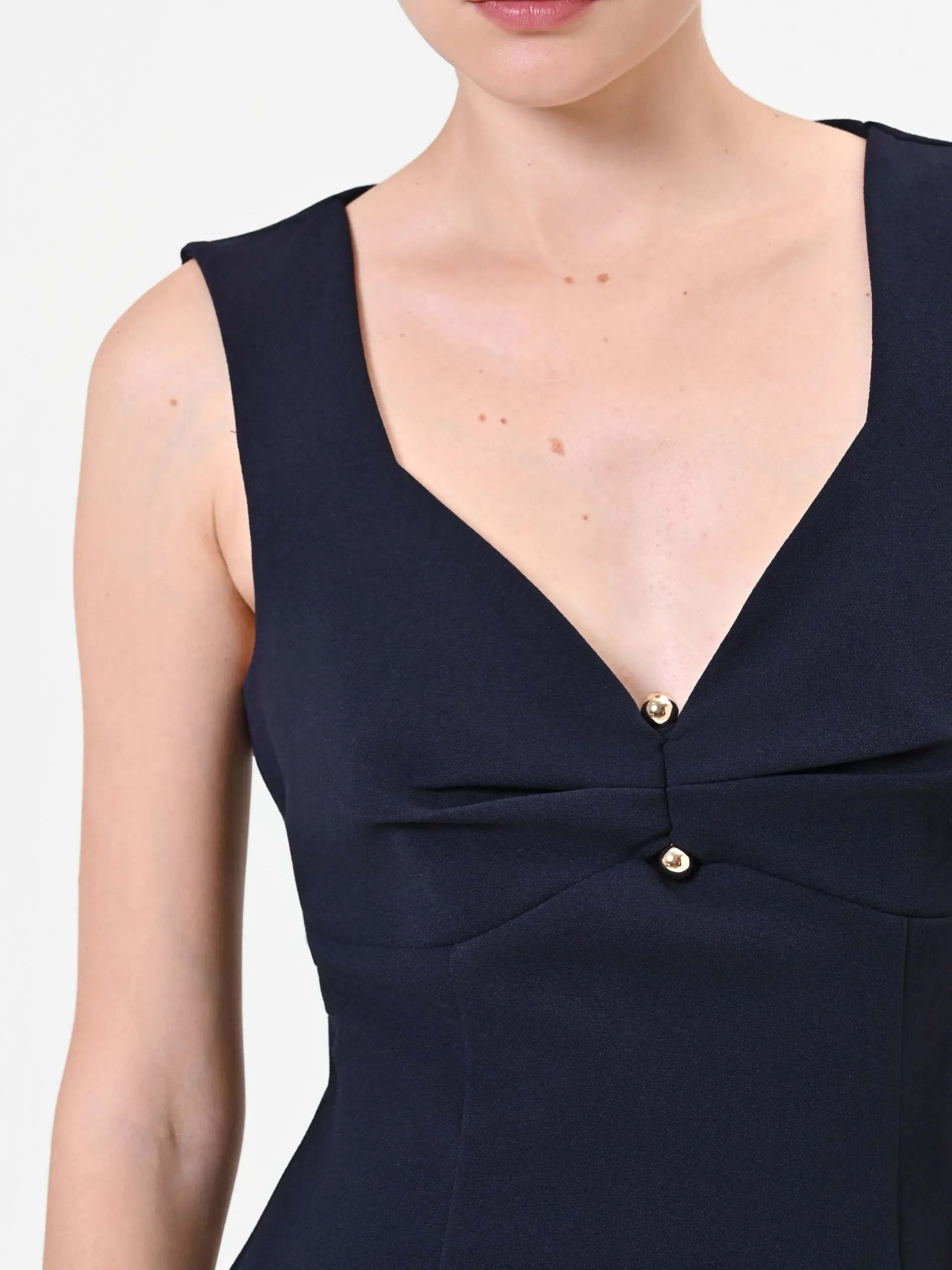 ABITO TUBINO BLU NAVY CON DETTAGLIO PIERCING
