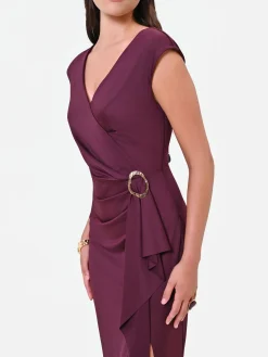 ABITO TUBINO MIDI BORDEAUX IN JERSEY LUCIDO