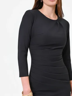 ABITO TUBINO NERO CON DRAPPEGGIO LATERALE