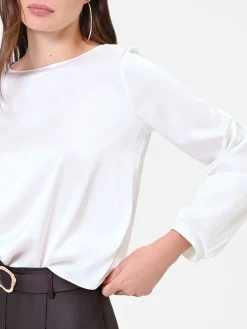 BLUSA BIANCA IN RASO