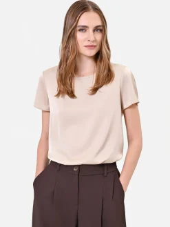 BLUSA IN RASO TORTORA BEIGE