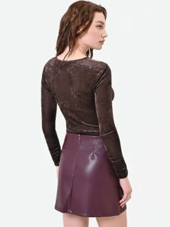 BLUSA IN VELLUTO STROPICCIATO MORO
