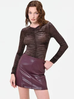BLUSA IN VELLUTO STROPICCIATO MORO