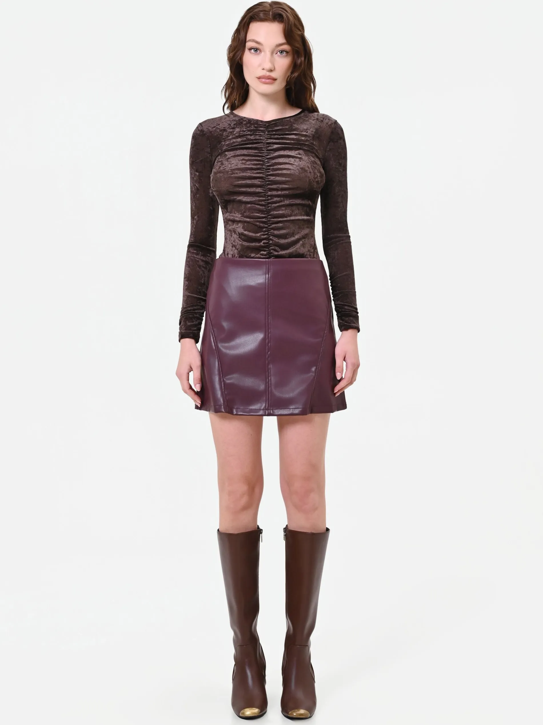 BLUSA IN VELLUTO STROPICCIATO MORO