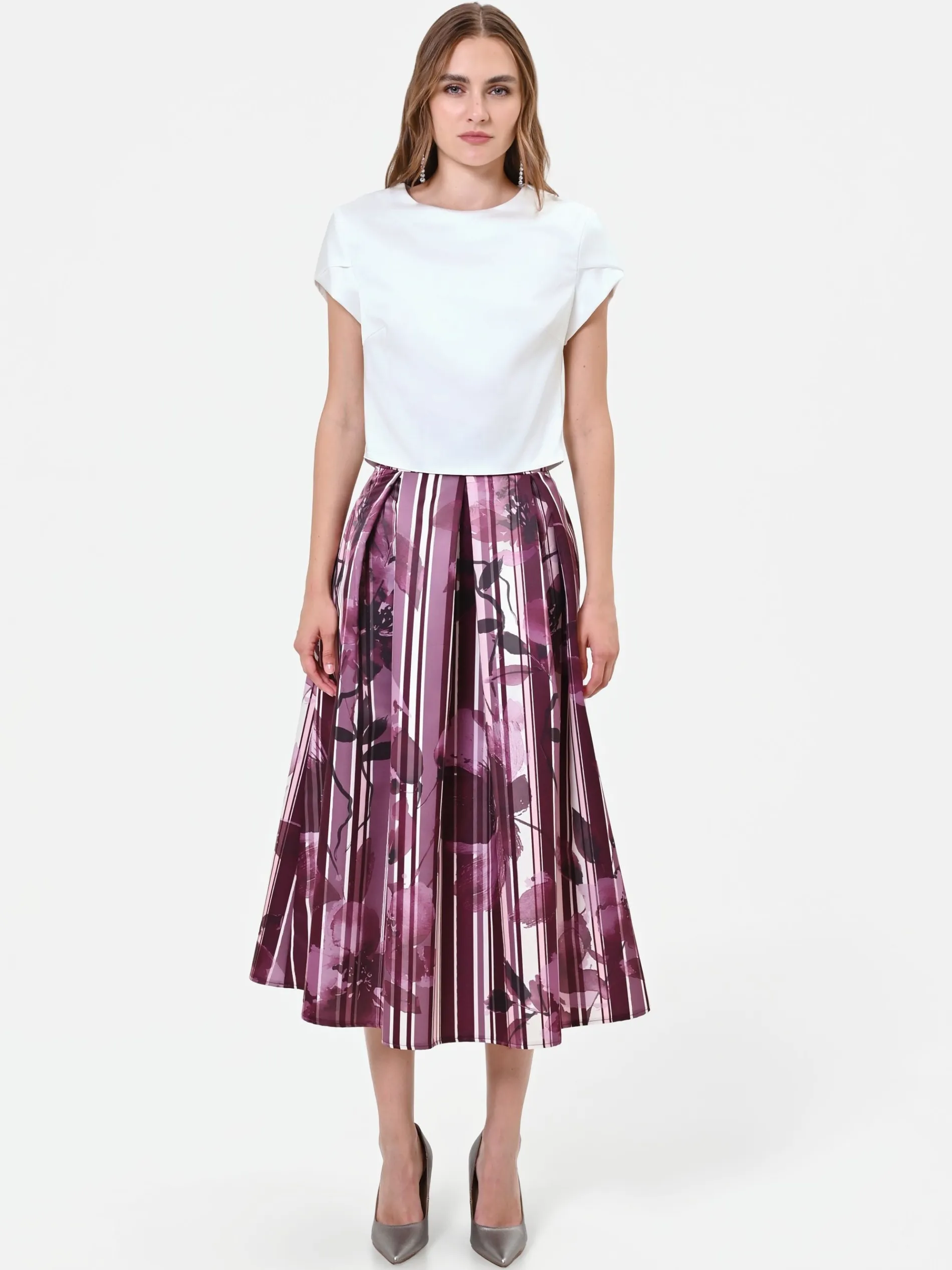 BLUSA PANNA CON MANICHE A RISVOLTO