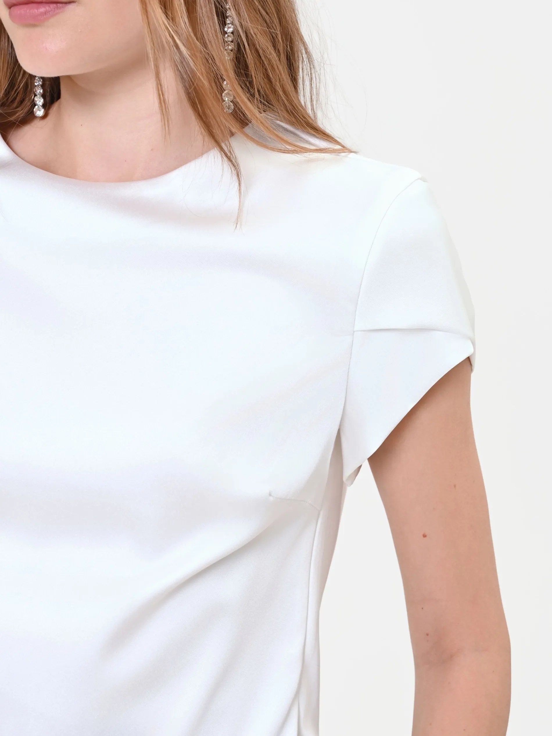 BLUSA PANNA CON MANICHE A RISVOLTO