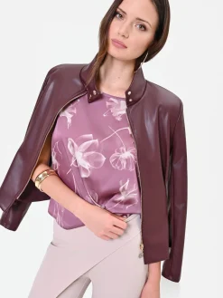 BLUSA ROSA ANTICO CON STAMPA FLOREALE