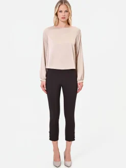 BLUSA TORTORA BEIGE CON MANICHE VOLUMINOSE