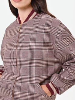 BOMBER FANTASIA CHECK ROSSO BORDEAUX