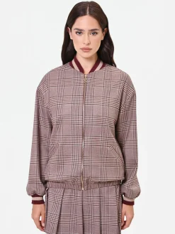 BOMBER FANTASIA CHECK ROSSO BORDEAUX