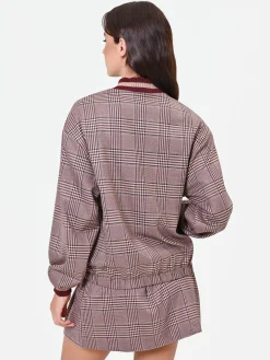 BOMBER FANTASIA CHECK ROSSO BORDEAUX