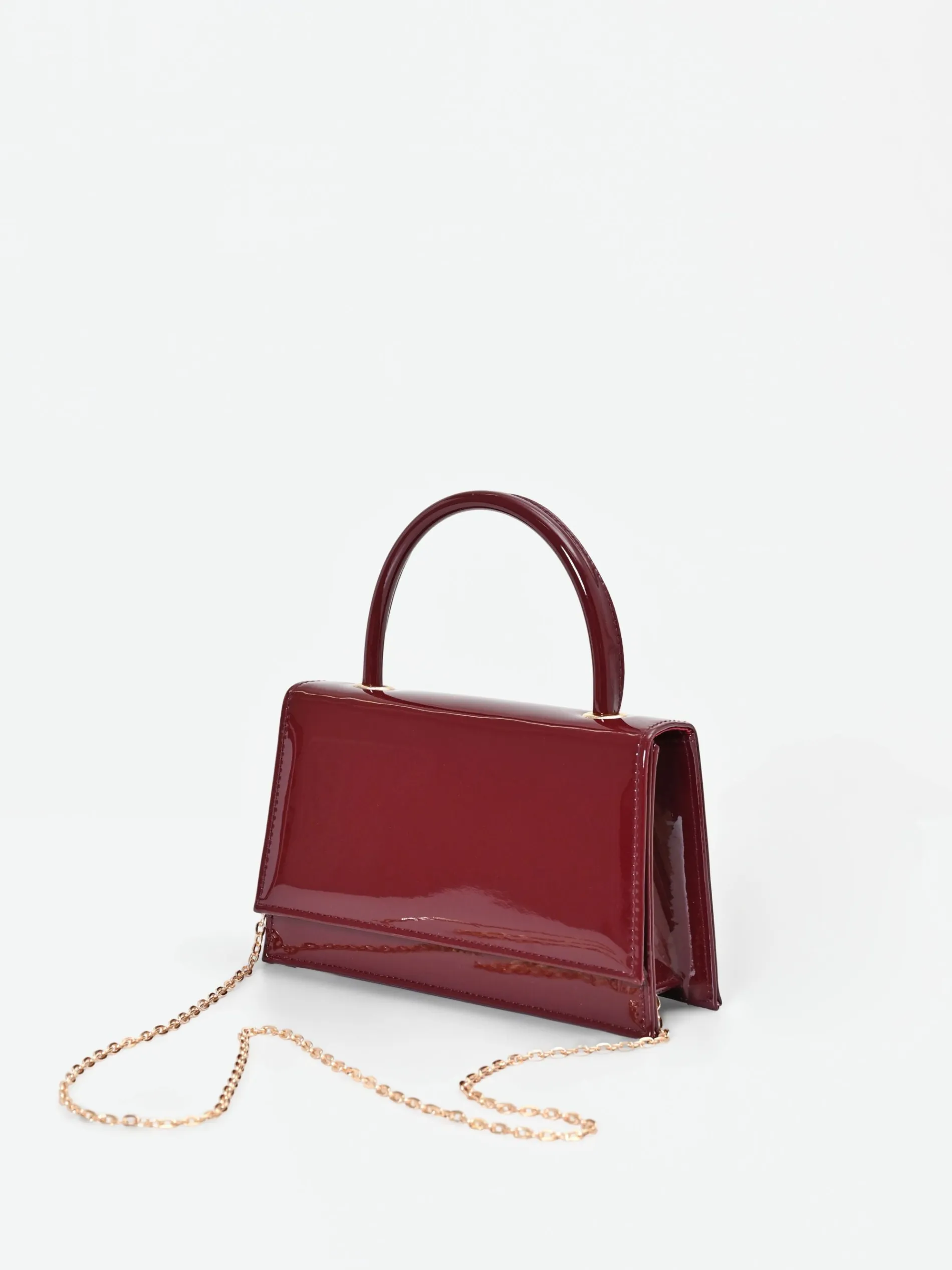 BORSA A MANO BORDEAUX EFFETTO VERNICE