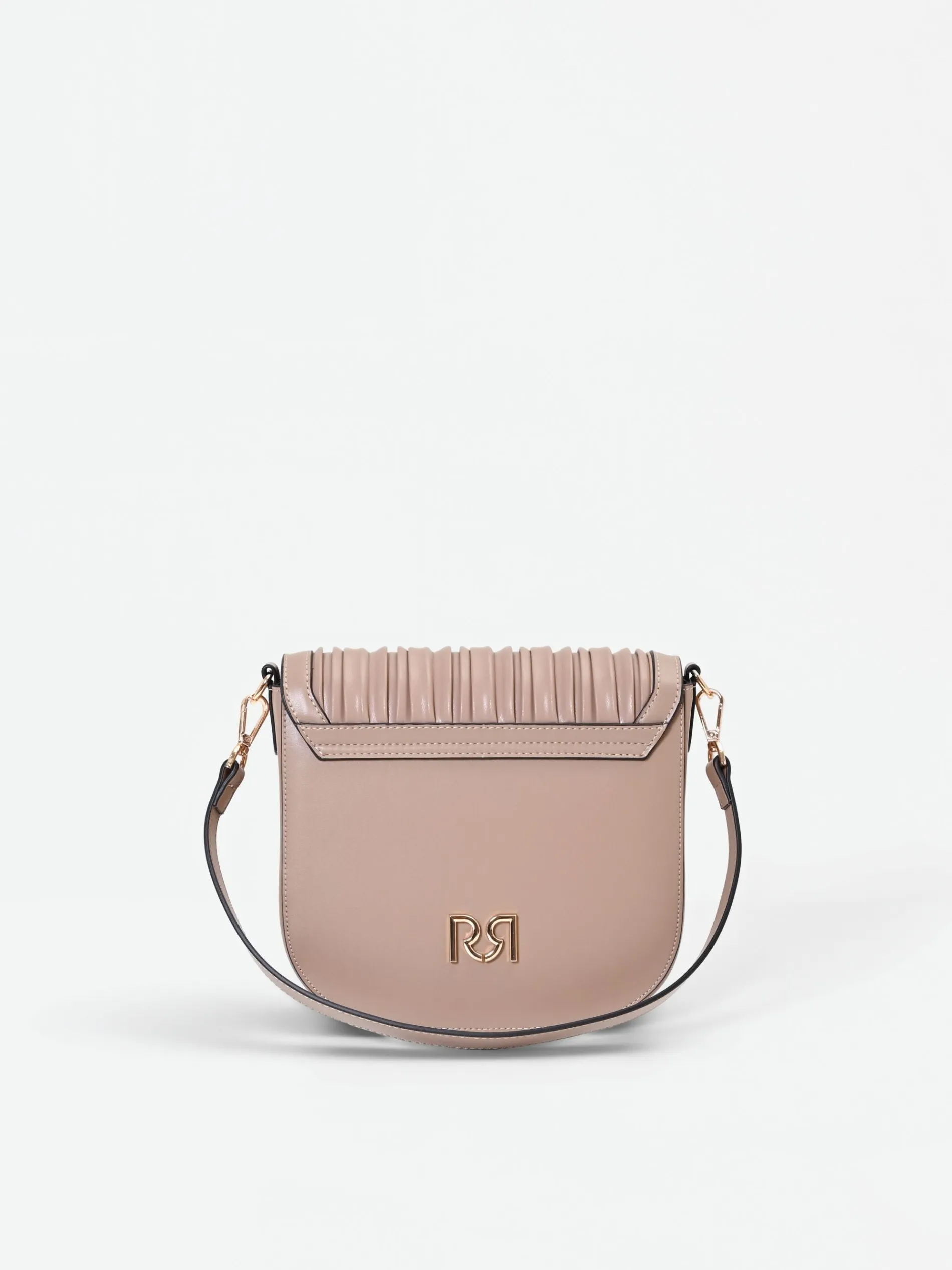 BORSA A TRACOLLA TORTORA BEIGE CON LAVORAZIONE PLISSÉ