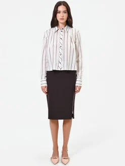 CAMICIA A RIGHE BIANCO PANNA