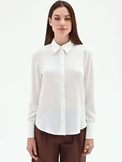 CAMICIA BIANCA CON BOTTONI RICOPERTI