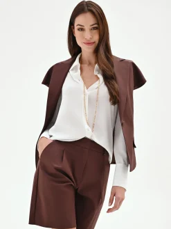 CAMICIA BIANCA CON BOTTONI RICOPERTI
