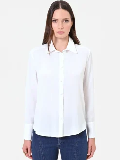 CAMICIA IN RASO PANNA BIANCO