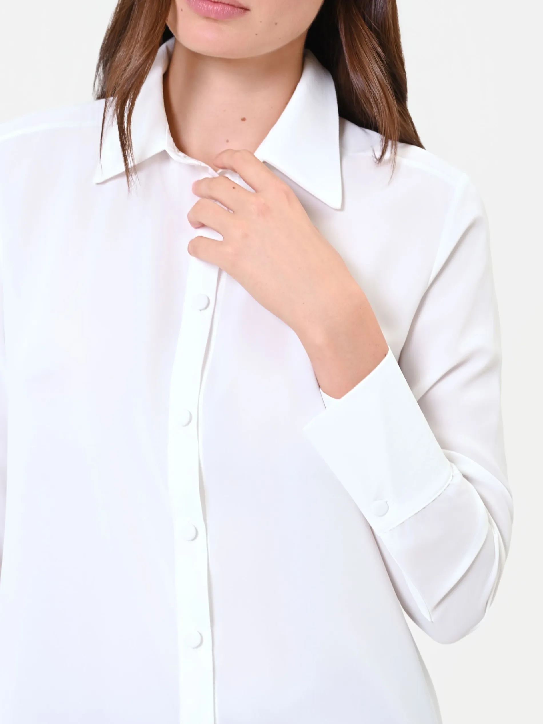 CAMICIA IN RASO PANNA BIANCO