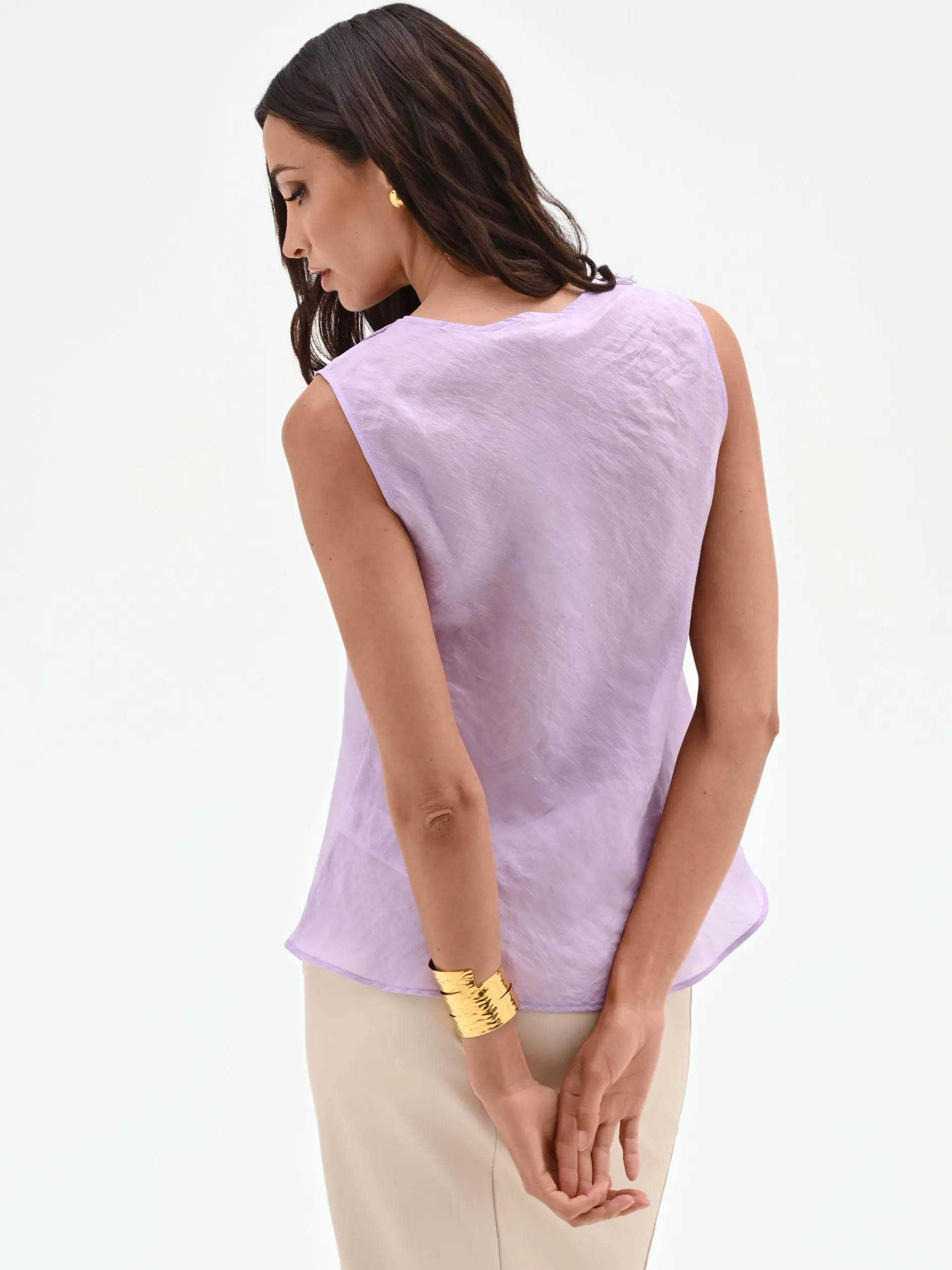 CAMICIA LILLA VIOLA CON VOLANT