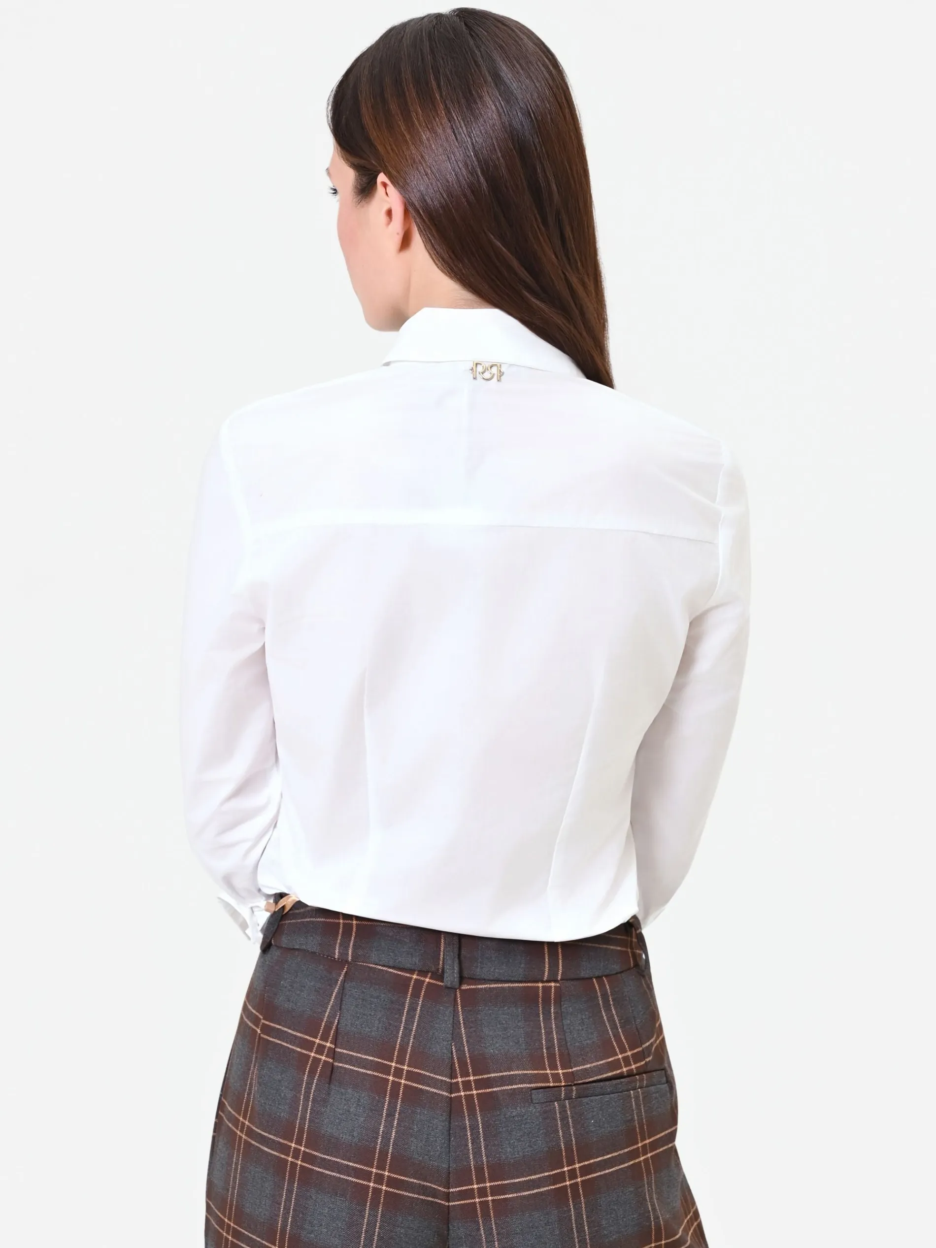 CAMICIA PANNA BIANCO CON POLSINO RISVOLTATO