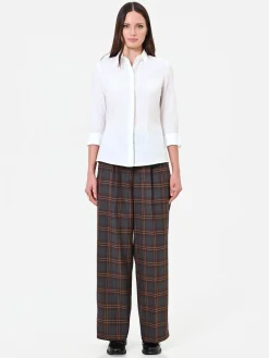 CAMICIA PANNA BIANCO CON POLSINO RISVOLTATO