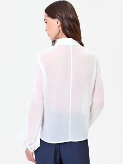 CAMICIA PANNA CON RUCHES VERTICALI