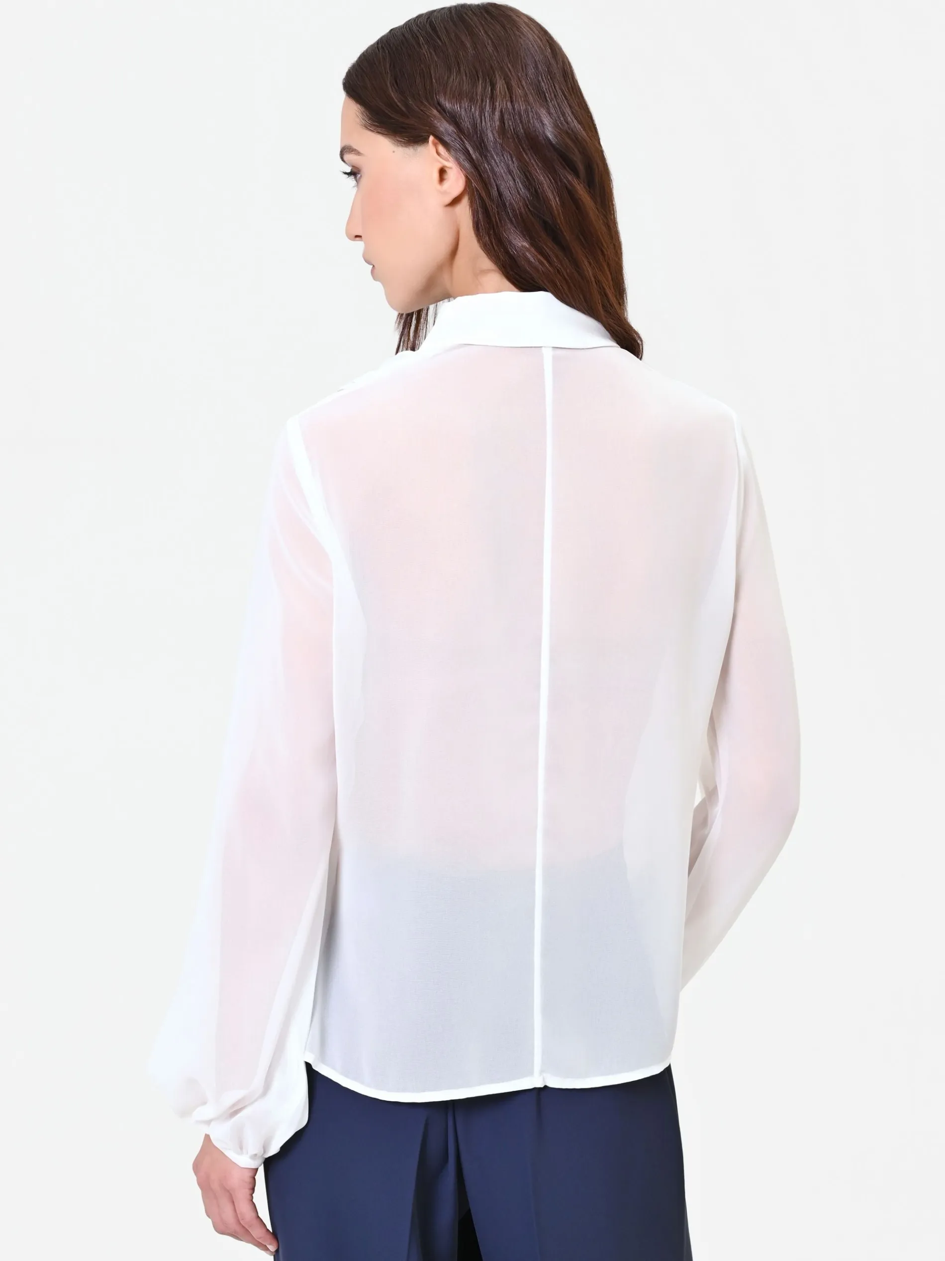 CAMICIA PANNA CON RUCHES VERTICALI