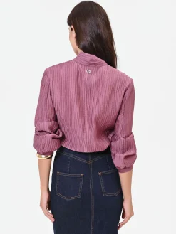 CAMICIA ROSA ANTICO PLISSÉ CON FIOCCO