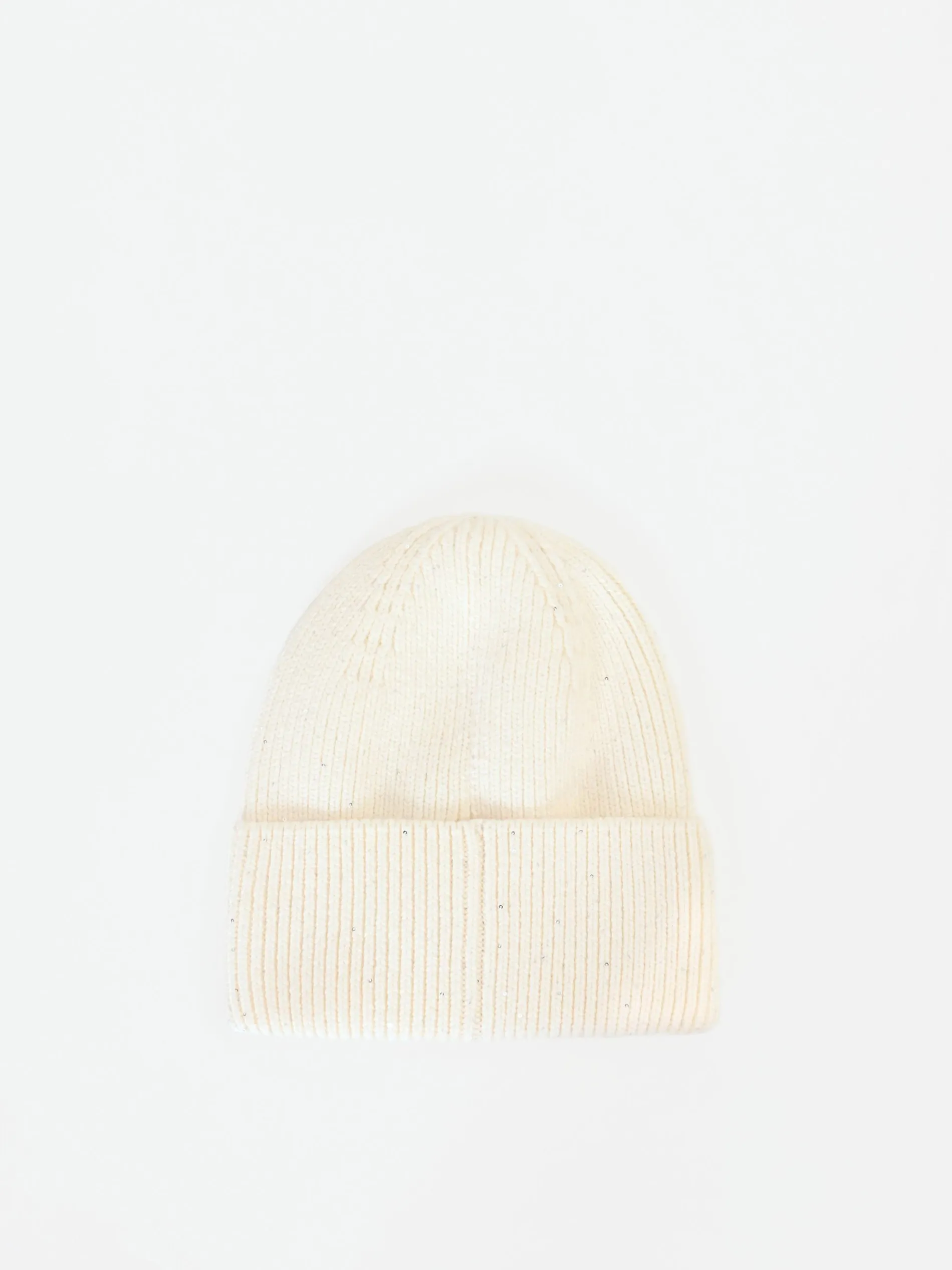 CAPPELLINO PANNA BIANCO CON MICRO PAILLETTES