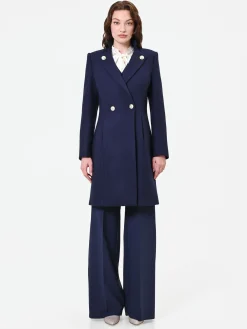 CAPPOTTO BLU NAVY DOPPIOPETTO CON BOTTONI DECORATI