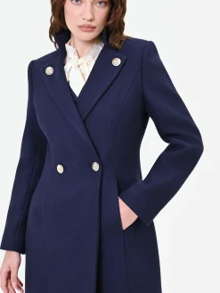 CAPPOTTO BLU NAVY DOPPIOPETTO CON BOTTONI DECORATI