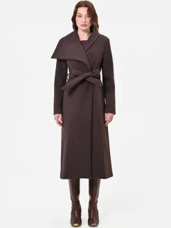 CAPPOTTO LUNGO MARRONE MORO A PORTAFOGLIO