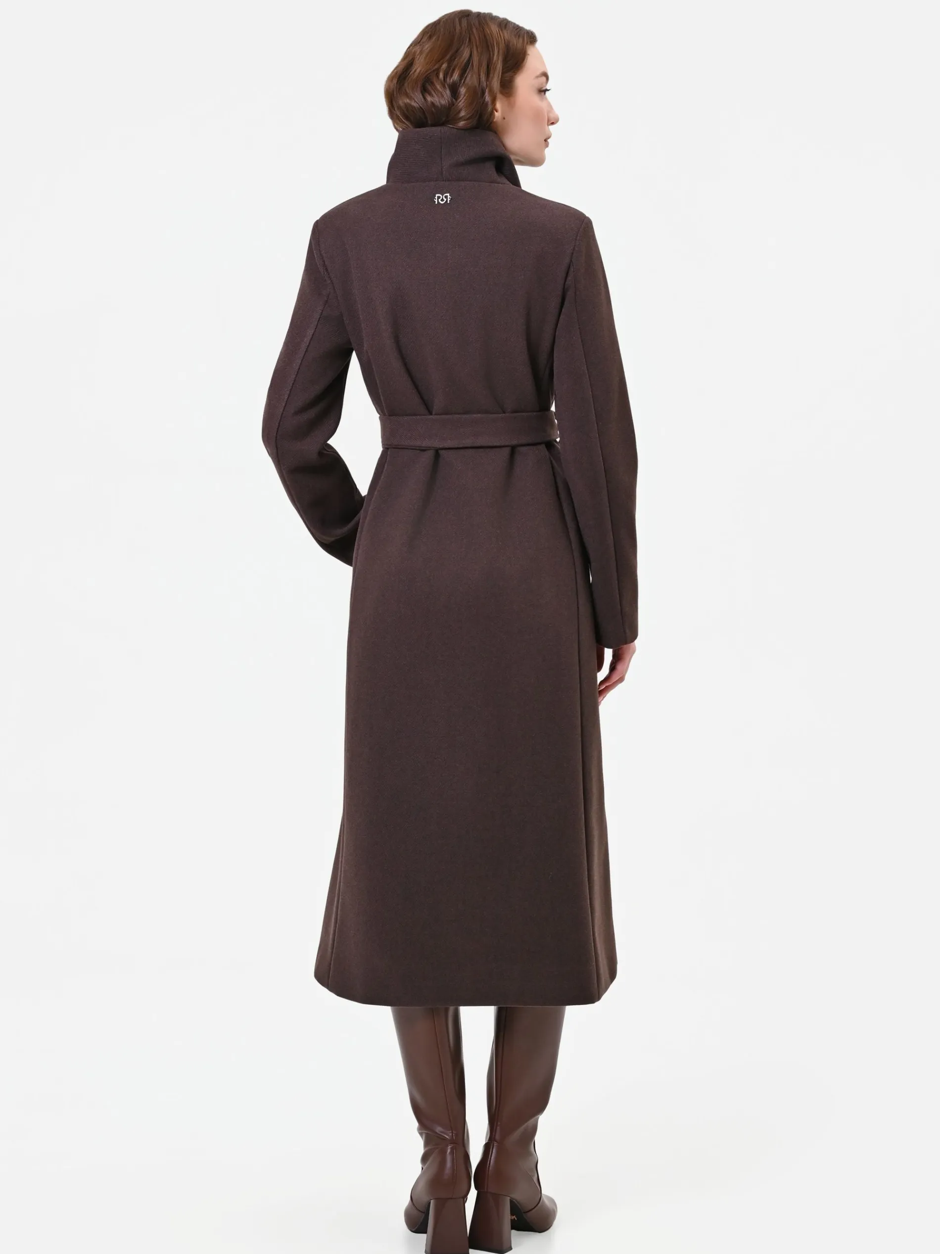 CAPPOTTO LUNGO MARRONE MORO A PORTAFOGLIO