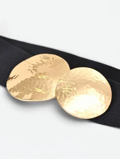 CINTURA NERA A FASCIA ALTA CON FIBBIA DESIGN