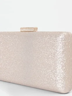 CLUTCH ORO GLITTER CON CHIUSURA GIOIELLO