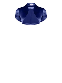 COPRISPALLA ATELIER BOLERO BLU INDACO CON COLLO SCIALLATO