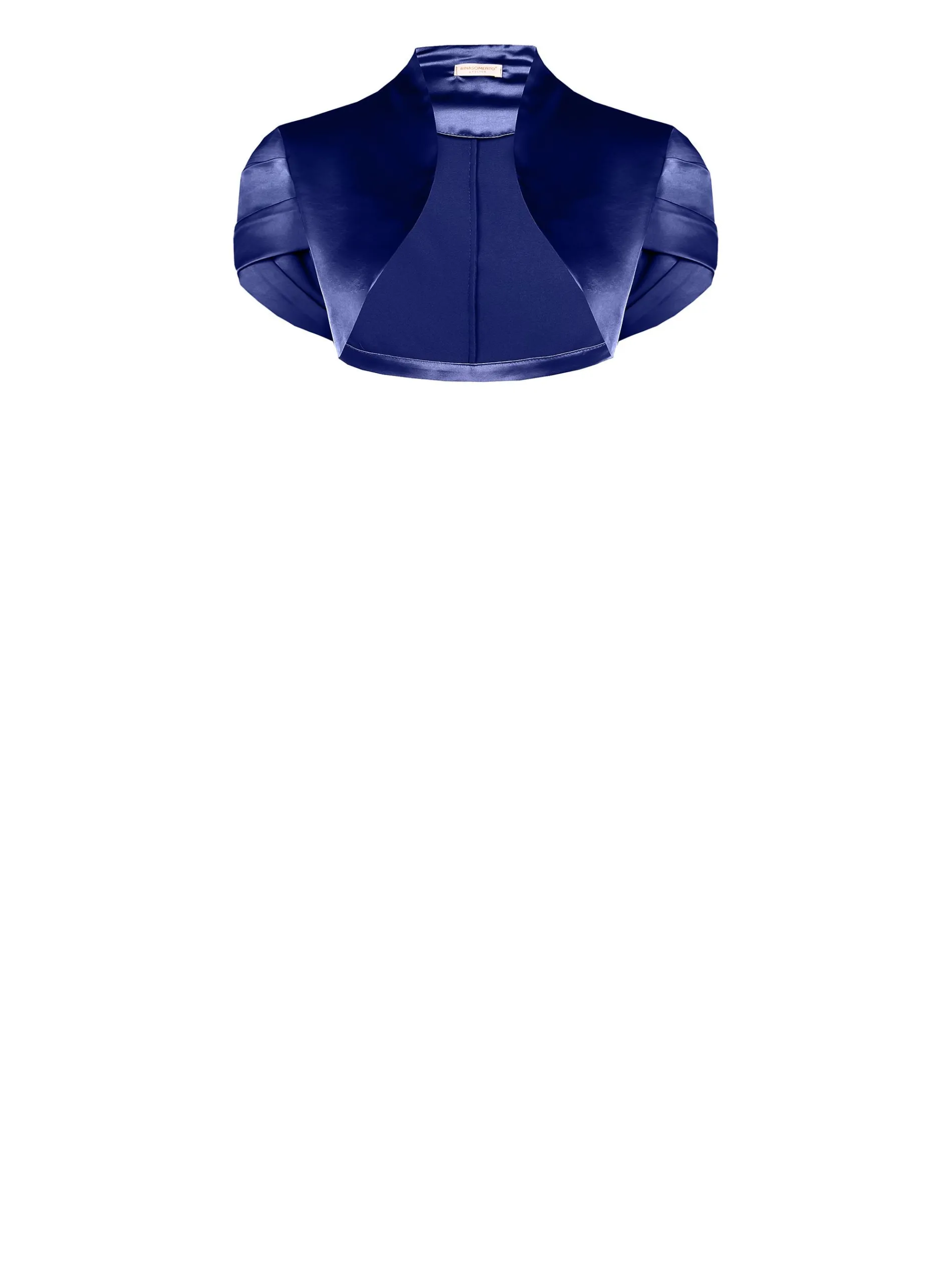 COPRISPALLA ATELIER BOLERO BLU INDACO CON COLLO SCIALLATO