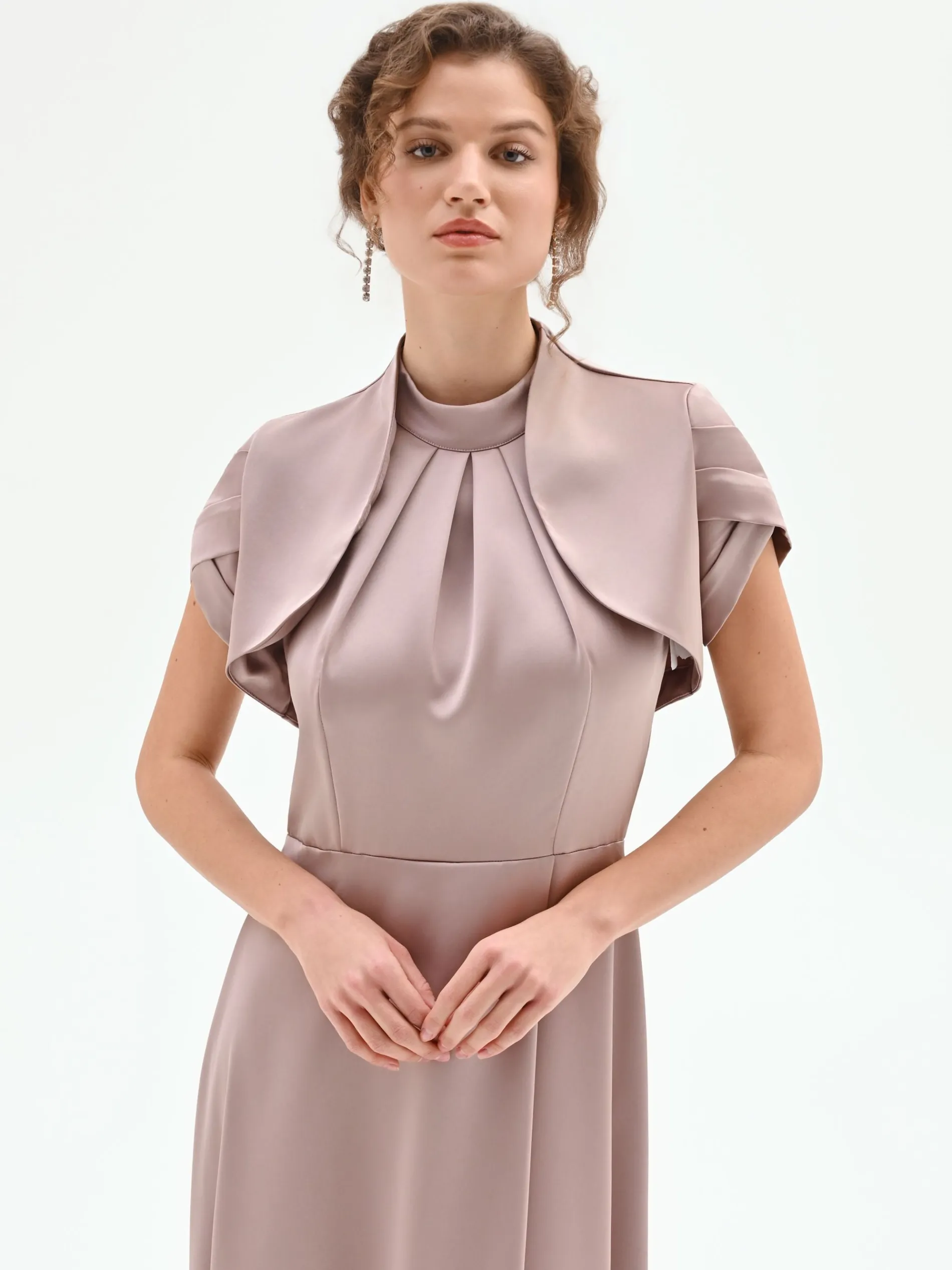 COPRISPALLA ATELIER ROSA BLUSH IN RASO