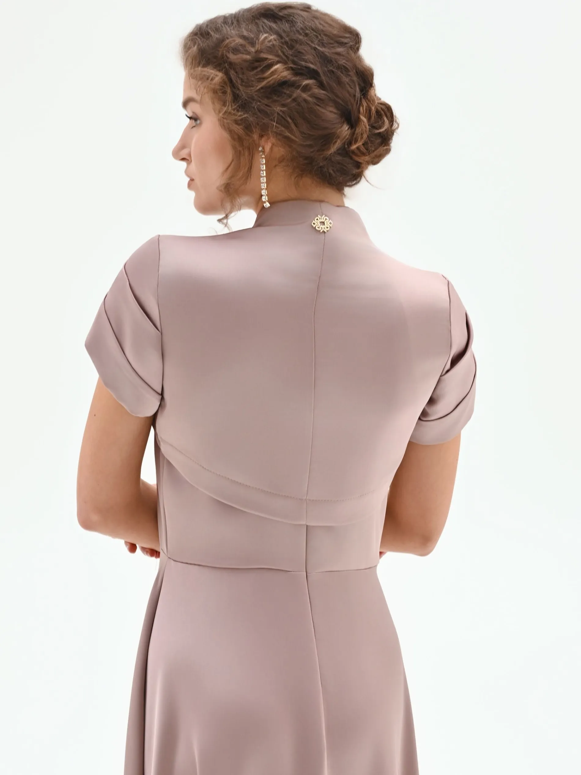 COPRISPALLA ATELIER ROSA BLUSH IN RASO