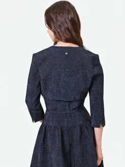 COPRISPALLA BLU NAVY IN TESSUTO JACQUARD