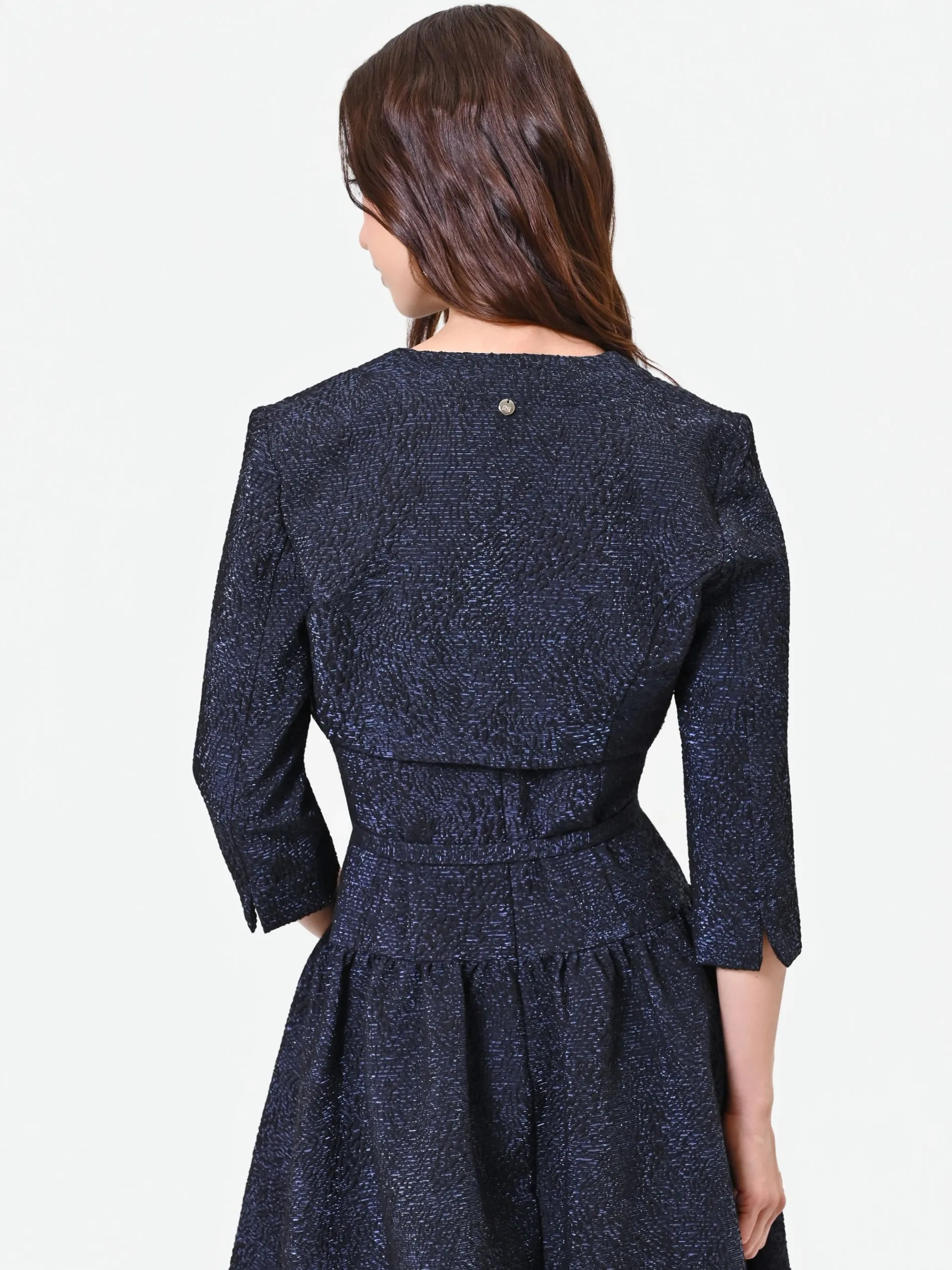 COPRISPALLA BLU NAVY IN TESSUTO JACQUARD